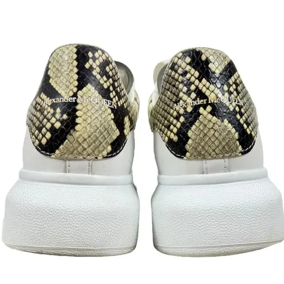 Alexander Mcqueen Larry Oversized Python Sneakers Leather White Size 39